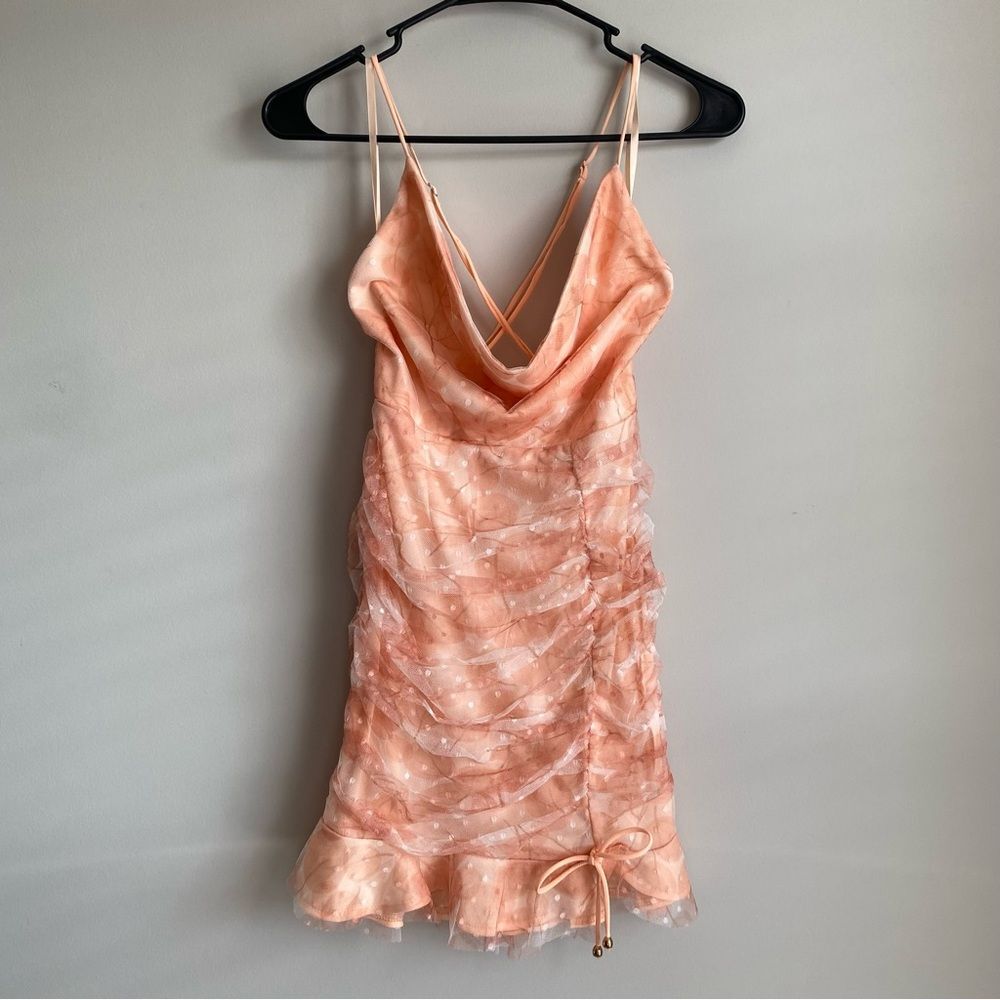 Hello Molly Front Runner Ruched Mini Dress Dusty Pink